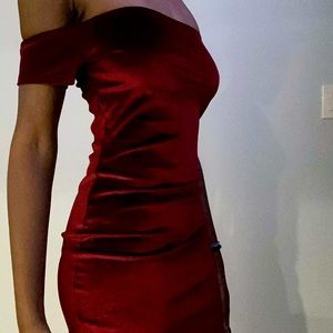 Pretty little thing red velvet mini dress